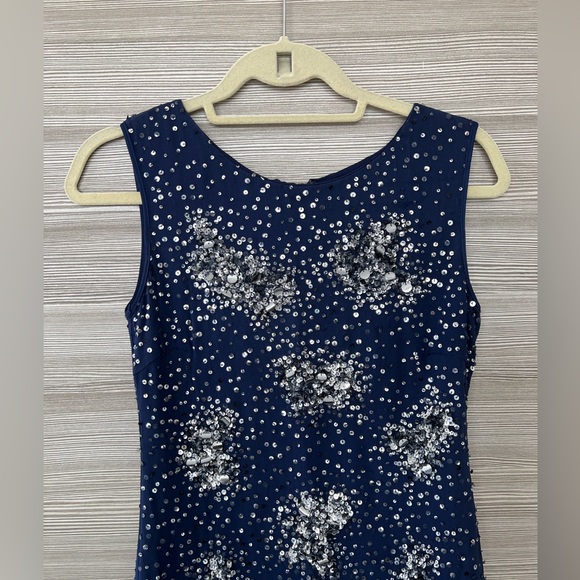 BADGLEY MISCHKA Cocktail Dress | Navy+Silver | US0 (NWOT) - Picture 7 of 10